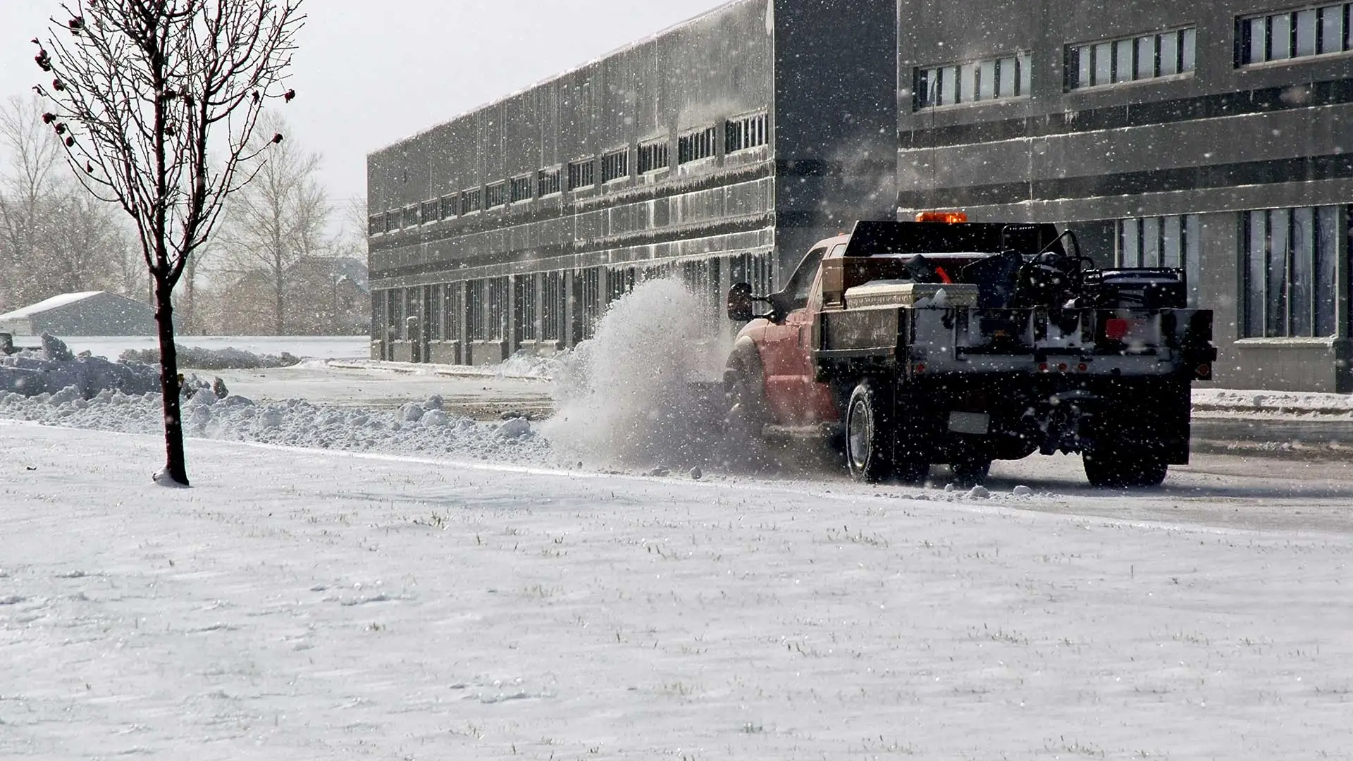 Commercial snow removal services performed in Noblesville, IN.