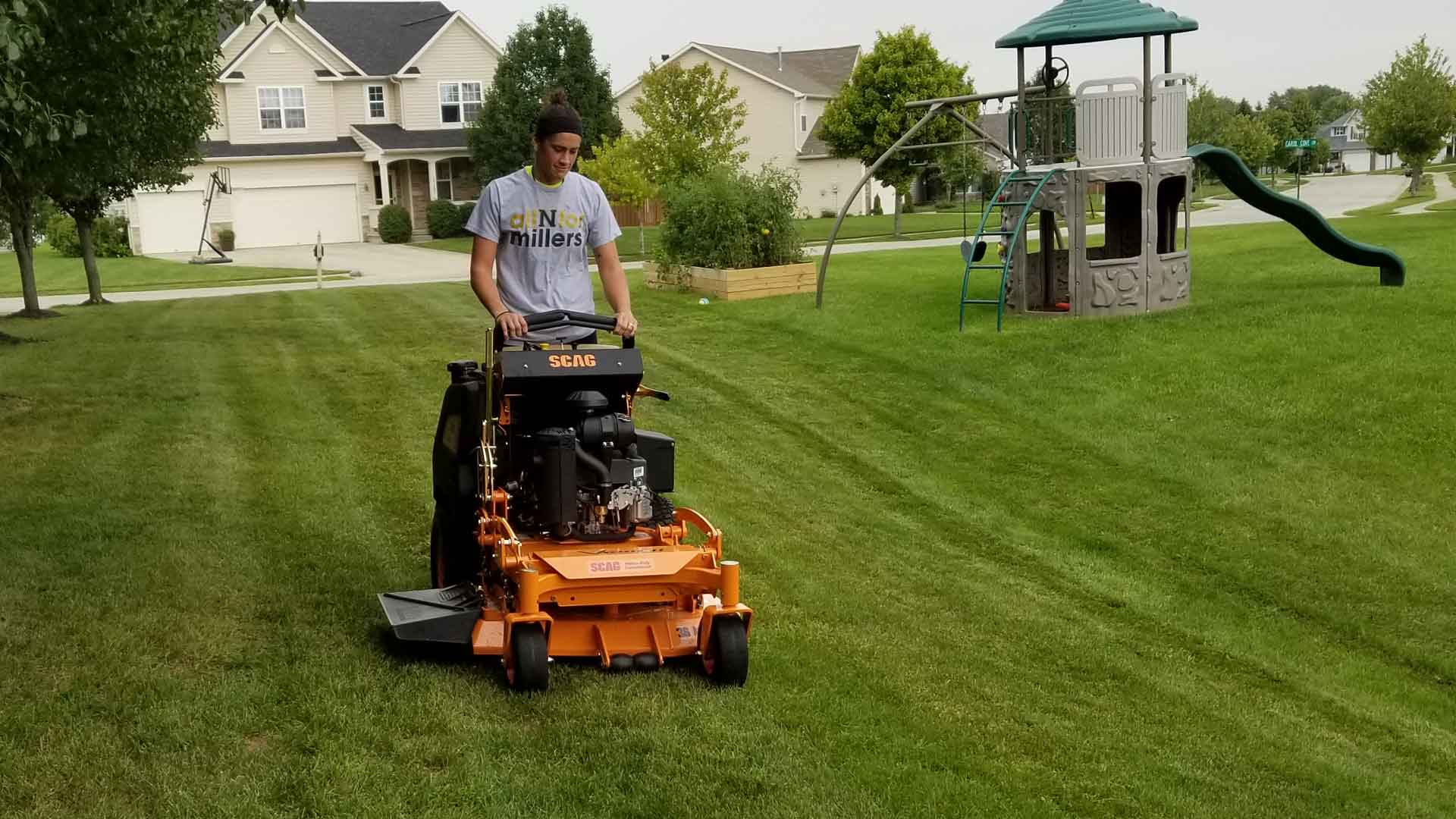 Lawn mowing after spring cleanup services in Noblesville, IN.