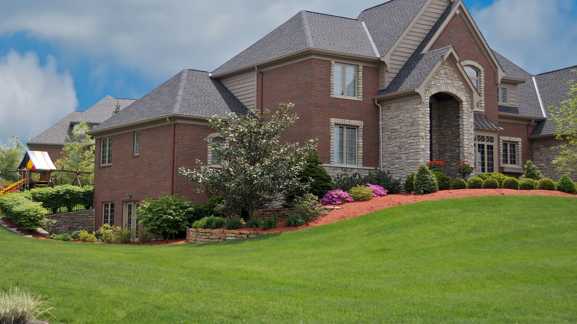 Recently mowed residential property in Noblesville, IN.