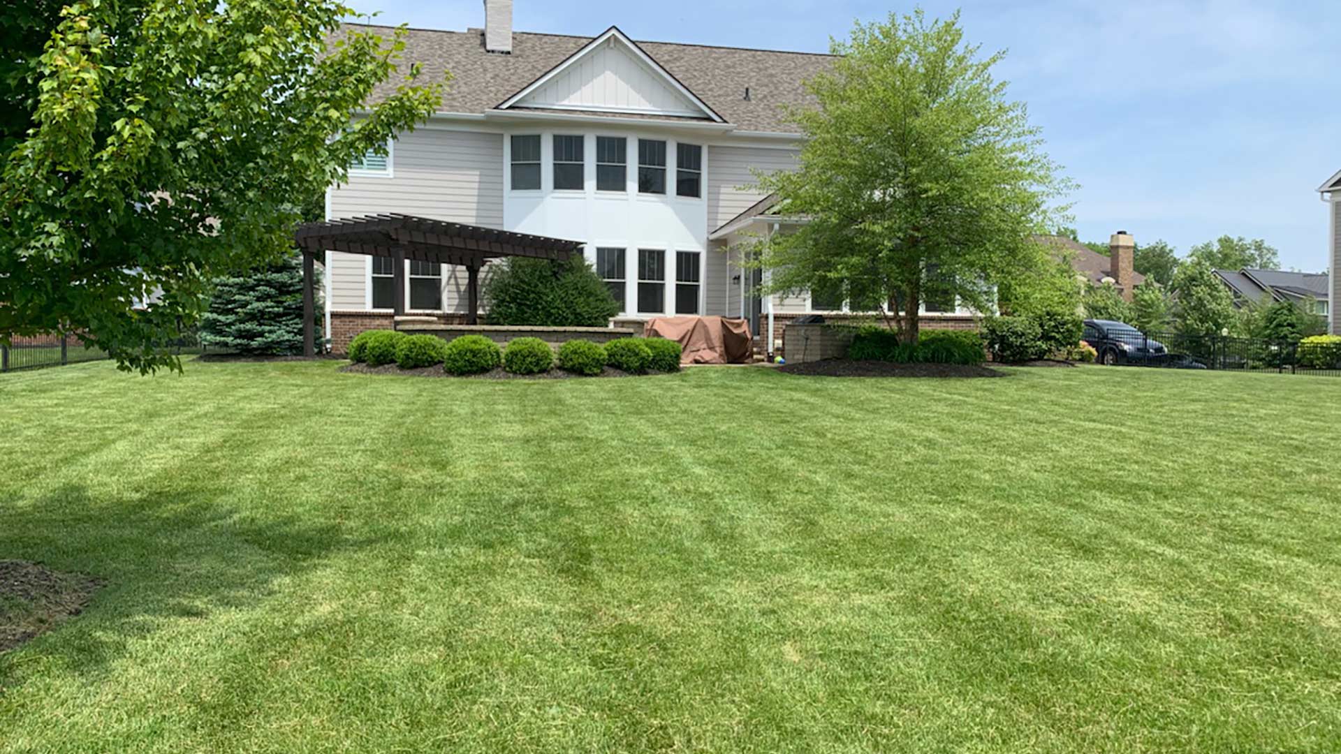 Maintained lawn in Fishers, IN.